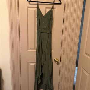SHEIN Olive Green High Low Dress
